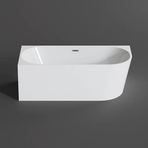 CORNER semi-freestanding bathtub, corner, left, white, 150x75x58 cm