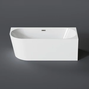 CORNER semi-freestanding bathtub, corner, right, white, 150x75x58 cm