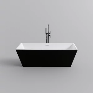 CUBE freestanding bathtub, black and white, 170x75x58 cm