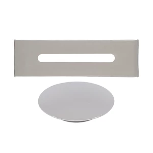 Steel overflow and drain cover set for freestanding bathtub, silver