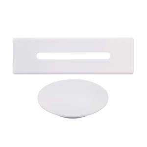 Steel overflow and drain cover set for freestanding bathtub, white