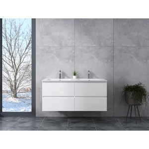 Dijon White bathroom cabinet with sink 120cm