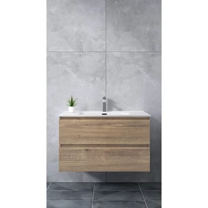 Catania Sonoma bathroom cabinet with washbasin 60cm