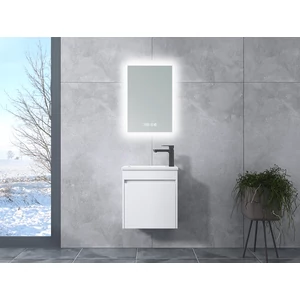 Zamora White bathroom cabinet with sink and LED mirror