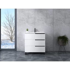 Torino White bathroom cabinet with sink 60cm