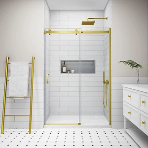 Milano Gold sliding shower door, 120x195cm, 8mm, NANO
