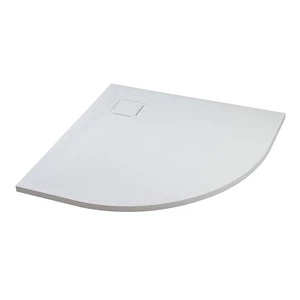 Cagliari White 80x80x2.6 cm curved, SMC shower tray with siphon