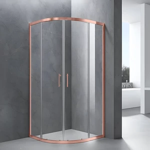 Murcia Rose Gold curved shower cabin 80x80, 190cm, 6mm, NANO