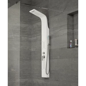 Bologna White shower panel, stainless steel