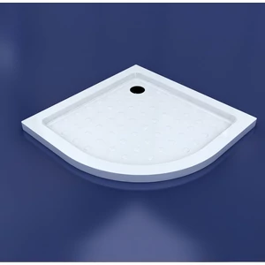 Dotty 80x80x5 cm curved acrylic shower tray with siphon