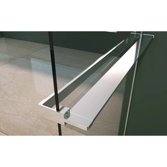 Rochelle Chrome shower shelf and towel holder for shower wall, 140 cm