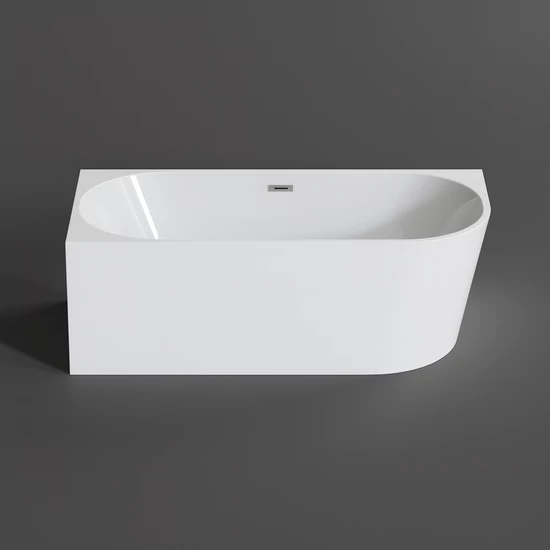 CORNER semi-freestanding bathtub, corner, left, white, 150x75x58 cm