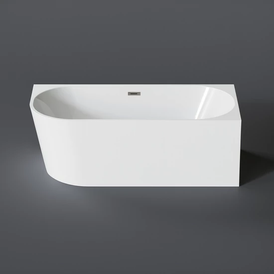 CORNER semi-freestanding bathtub, corner, right, white, 150x75x58 cm