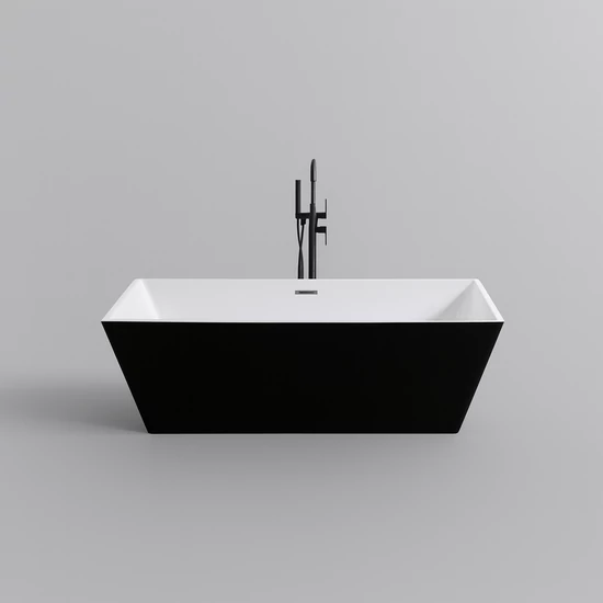 CUBE freestanding bathtub, black and white, 170x75x58 cm