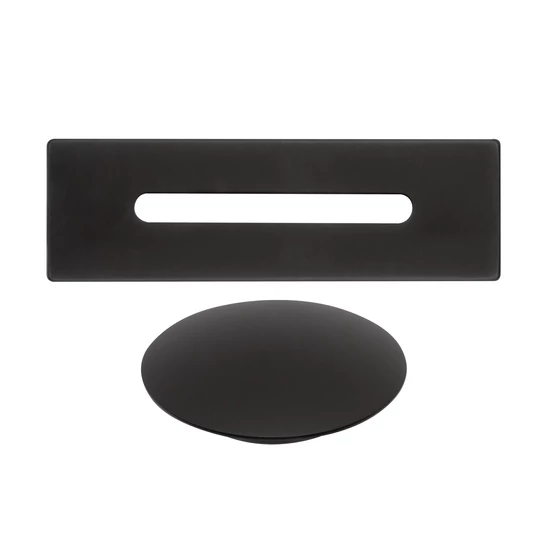 Steel overflow and drain cover set for freestanding bathtub, black