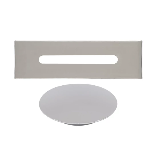 Steel overflow and drain cover set for freestanding bathtub, silver