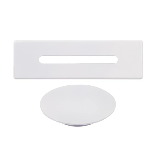 Steel overflow and drain cover set for freestanding bathtub, white