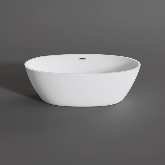 OVAL freestanding bathtub, white, 155x80x58 cm