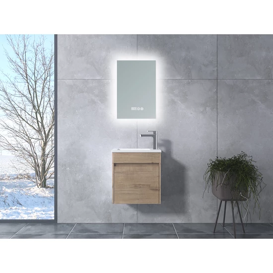 Zamora Sonoma bathroom cabinet with sink and LED mirror