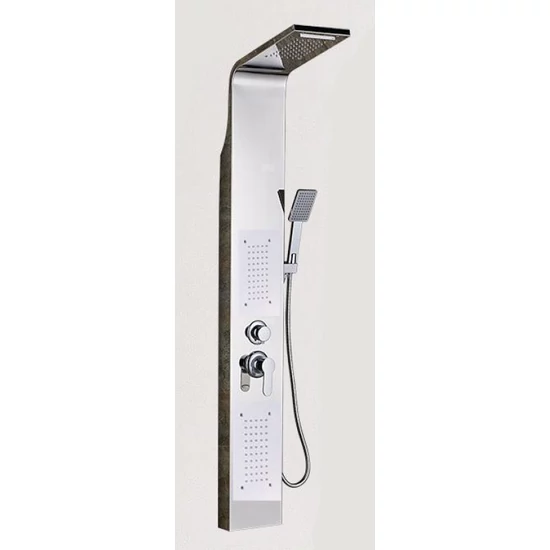 Denver Silver shower panel, stainless steel BS