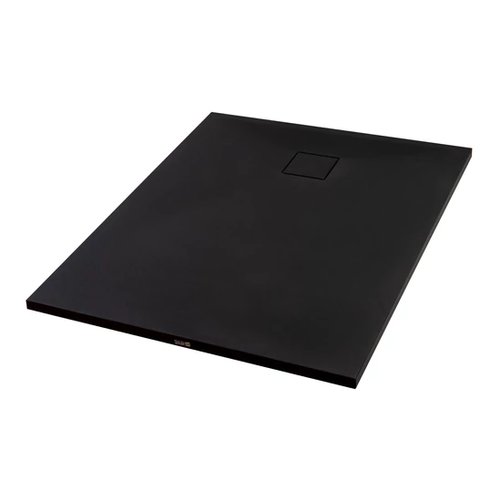 Cagliari Black 80x100x2.6 cm square, SMC shower tray with siphon