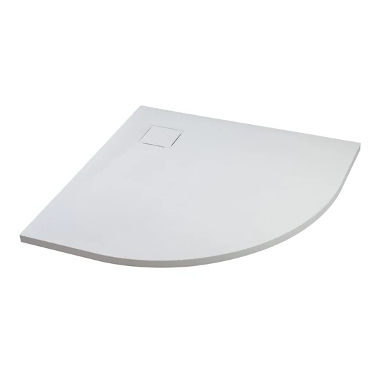 Cagliari White 80x80x2.6 cm curved, SMC shower tray with siphon