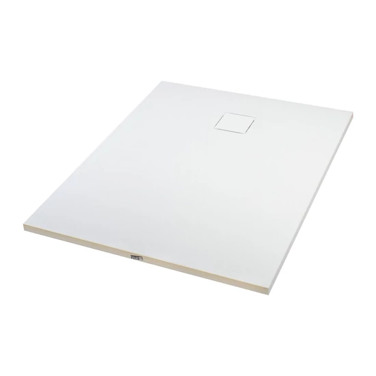 Cagliari White 80x100x2.6 cm square, SMC shower tray with siphon