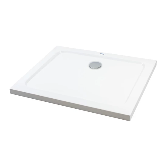 Coria 80x100x5 cm square, rectangular, acrylic shower tray with siphon
