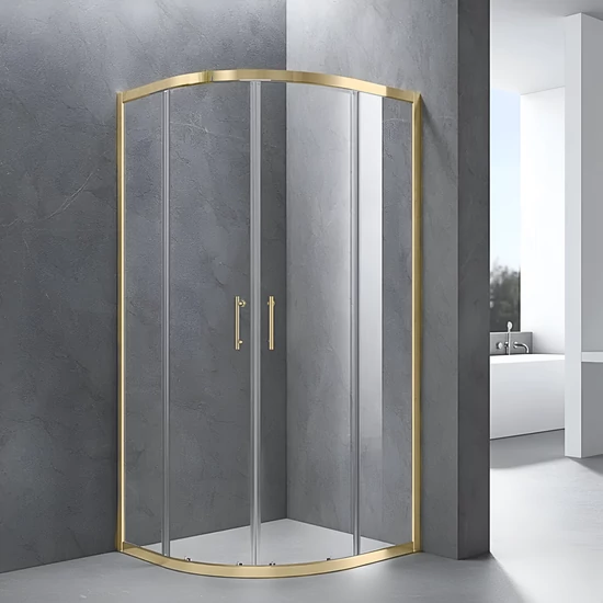 Murcia Gold curved shower cabin 80x80, 190cm, 6mm, NANO