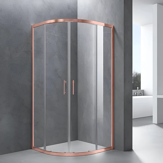 Murcia Rose Gold curved shower cabin 80x80, 190cm, 6mm, NANO