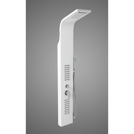 Alegre White shower panel, stainless steel