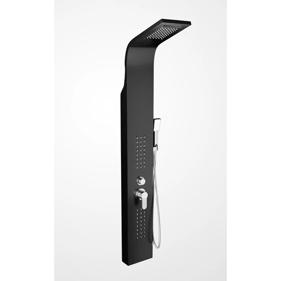 Alegre Black shower panel, stainless steel