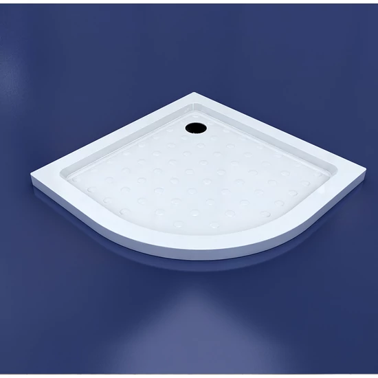 Dotty 80x80x5 cm curved acrylic shower tray with siphon