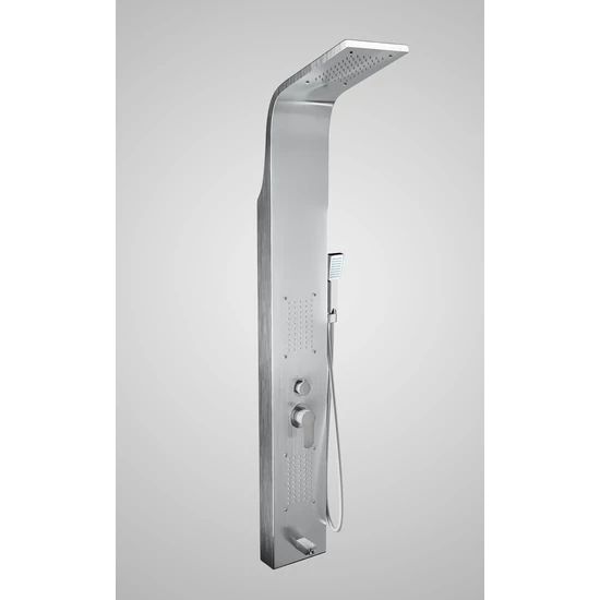 Merin Silver shower panel, stainless steel