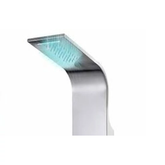Verona Silver thermostatic shower panel, stainless steel, LED