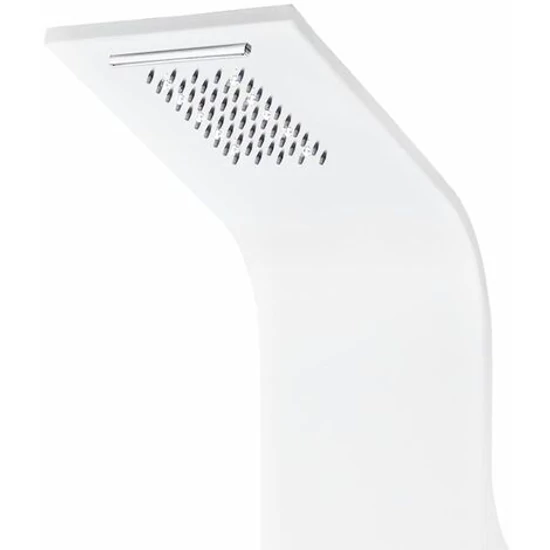 Verona White thermostatic shower panel, stainless steel, LED