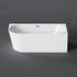 CORNER semi-freestanding bathtub, corner, right, white, 160x75x58 cm