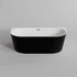 LANA semi-freestanding bathtub, wall-mounted, black and white, 170x75x58 cm