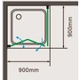 Picture 7/7 -Cordoba Duo shower cabin 90x90, 195cm, 6mm, NANO