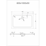 Picture 2/2 -Dotty 80x100x5 cm square, rectangular, acrylic shower tray with siphon