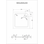 Picture 2/2 -Dotty 90x90x5 cm square acrylic shower tray with siphon