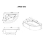 Picture 6/9 -Nizza asymmetrical bathtub, left 150x100 cm