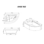 Picture 6/9 -Nizza asymmetrical bathtub, left 160x100 cm