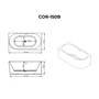 Picture 4/4 -CORNER semi-freestanding bathtub, corner, left, white, 150x75x58 cm