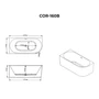 Picture 4/4 -CORNER semi-freestanding bathtub, corner, left, white, 160x75x58 cm