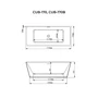 Picture 2/2 -CUBE freestanding bathtub, black and white, 170x75x58 cm