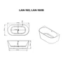 Picture 4/4 -LANA semi-freestanding bathtub, wall-mounted, white, 160x80x58 cm