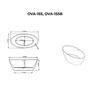 Picture 4/4 -OVAL freestanding bathtub, white, 155x80x58 cm