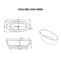 Picture 4/4 -OVAL freestanding bathtub, white, 180x80x58 cm