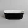 Picture 1/2 -LANA semi-freestanding bathtub, wall-mounted, black and white, 160x80x58 cm